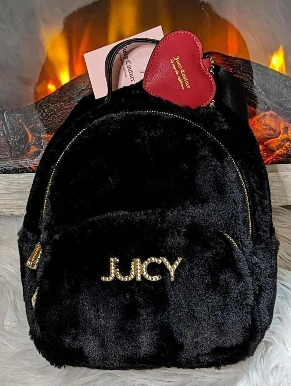 Juicy Couture faux fur backpack